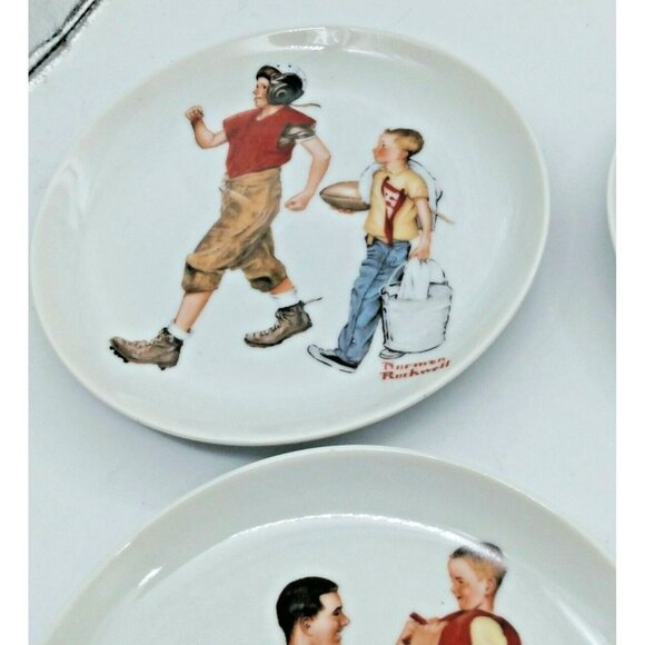 Collector Plates Norman Rockwell 4 Plate Set Hangable 6.5" - Japan - Picture 4 of 11